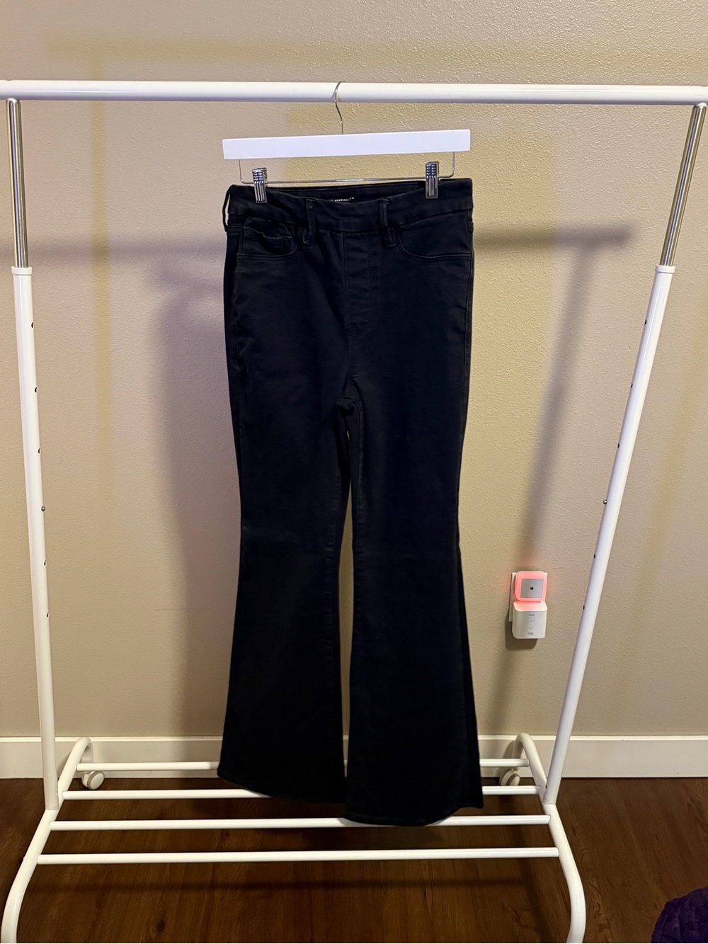 Good American Black Bootcut Flare Jeans